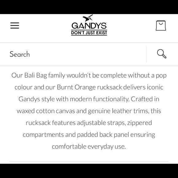 Grandy’s from London Burnt Orange Bali pack - Picture 5 of 6